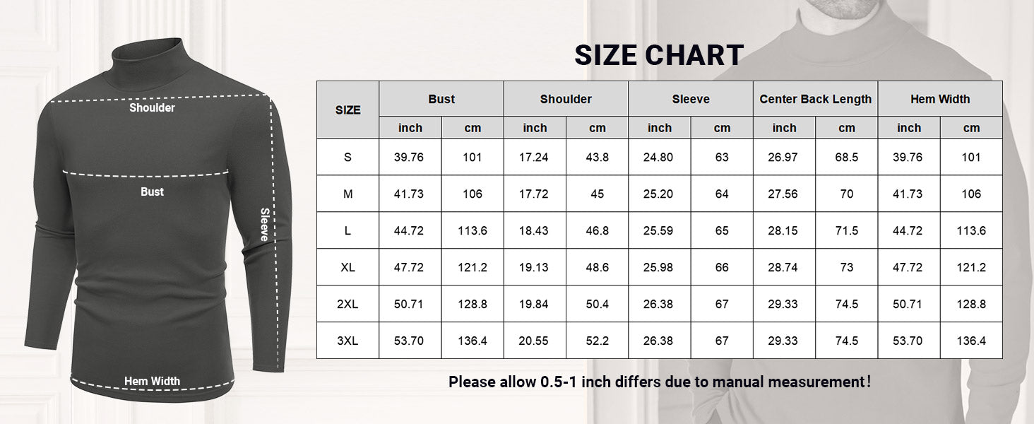 COOFANDY Mens Mock Neck Shirts Fleece Long Sleeve Tops Basic Pullover T-Shirts