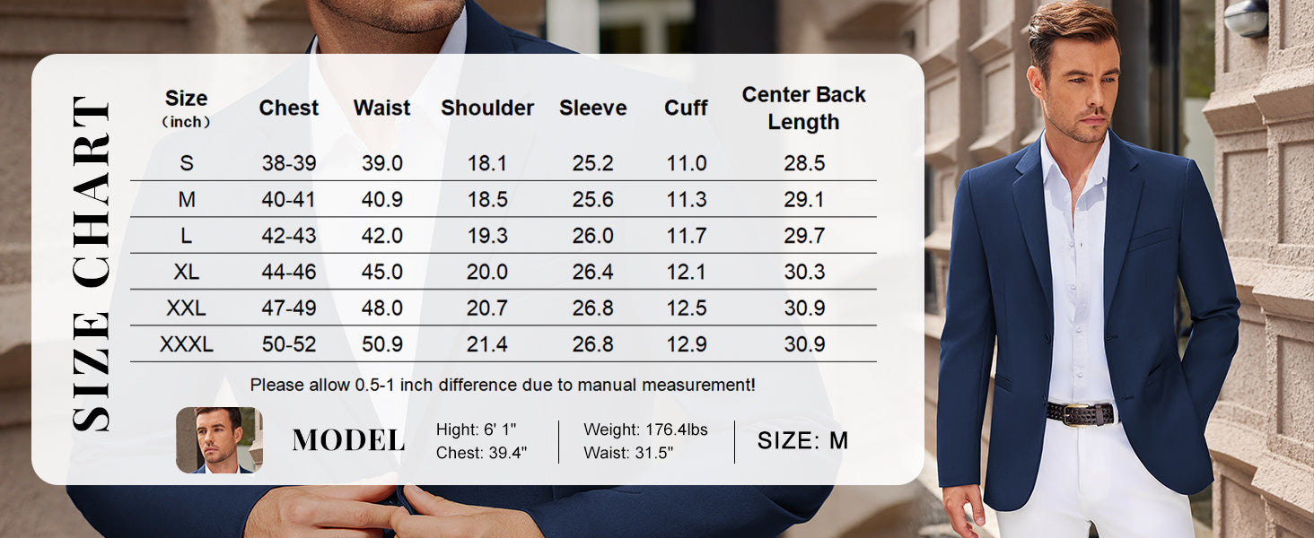 COOFANDY Men Casual Blazer Sport Coats Slim Fit Lightweight Business Two Button Suit Jackets
