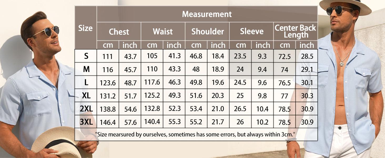 COOFANDY Men's Linen Short Sleeve Button Down Casual Cuban Collar Summer Beach Shirts Vacation Essentials