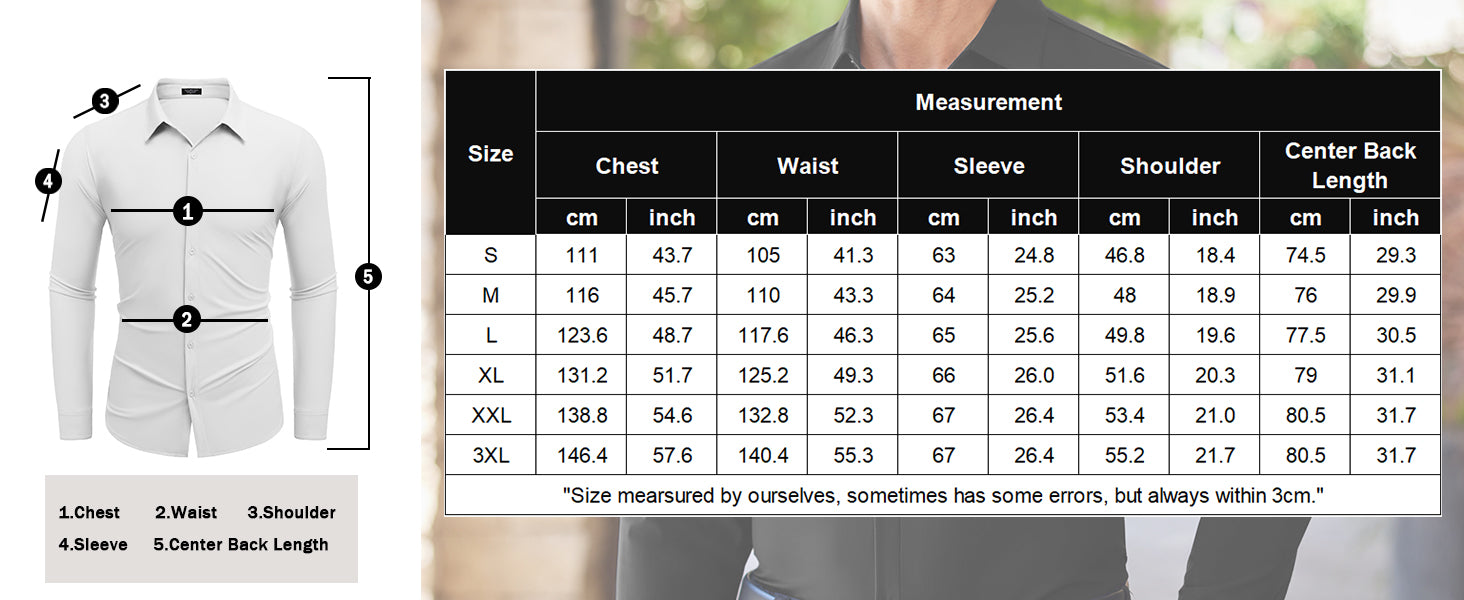 COOFANDY Men's Dress Shirts Long Sleeve Button Up Shirts Formal Business Shirt