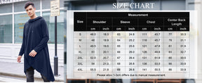 COOFANDY Men's Hooded Poncho Cape Cloak Casual Asymmetric Hem Hoodie Sweatshirts