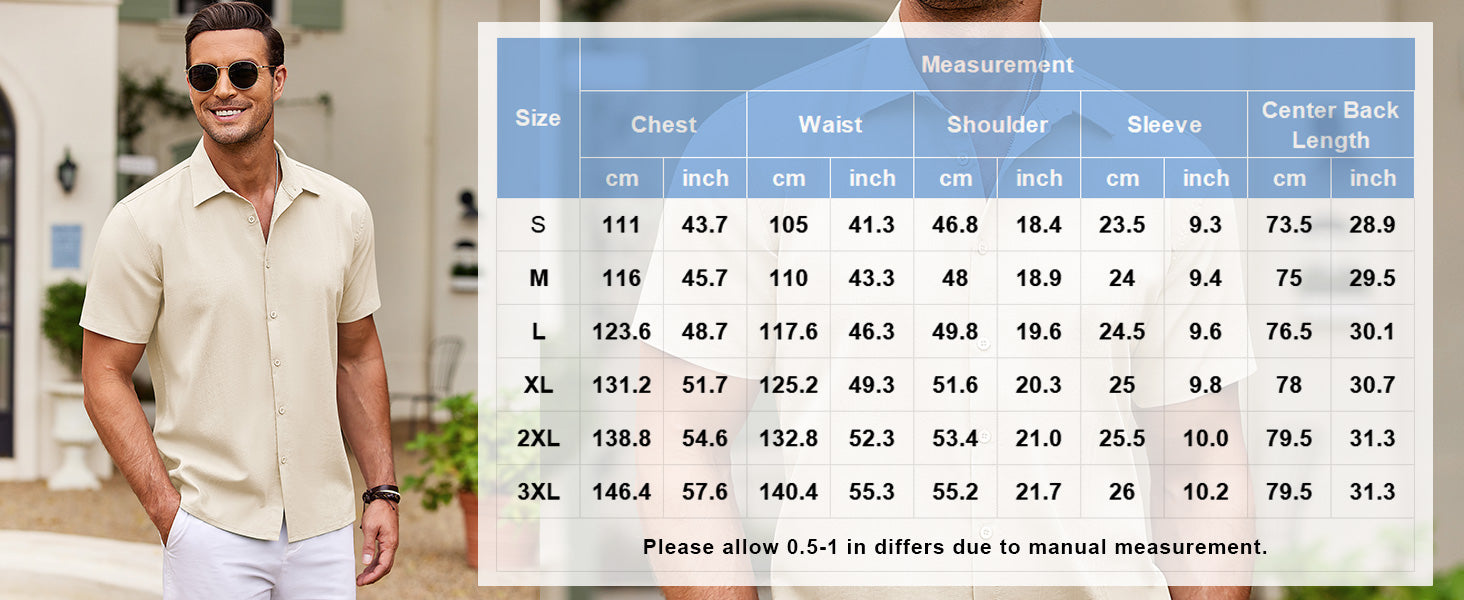 COOFANDY Men's Cuban Guayabera Shirt Short Sleeve Button Down Shirts Casual Summer Beach Shirts