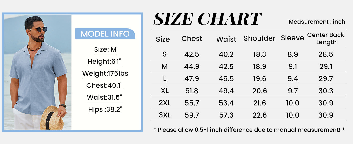 COOFANDY Men's Cotton Shirts Short Sleeve Button Down Shirts Casual Beach Summer Cuban Collar Shirt