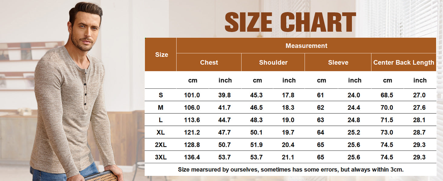COOFANDY Men's 2Pack Slim Fit Henley Shirts Long Sleeve Lightweight Fashion Casual Cotton Basic T Shirts
