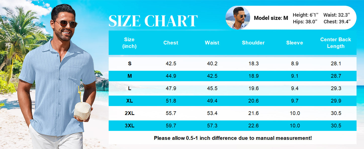 COOFANDY Men's Short Sleeve Casual Button Down Shirts Textured Summer Beach Shirt with Pocket