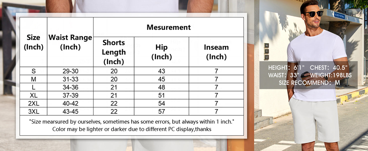 COOFANDY Men's Casual Drawstring Shorts Lightweight Elastic Waist Walking Shorts with Pockets