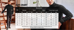 COOFANDY Men's Slim Fit Turtleneck Sweater Casual Twisted Knitted Pullover Sweaters