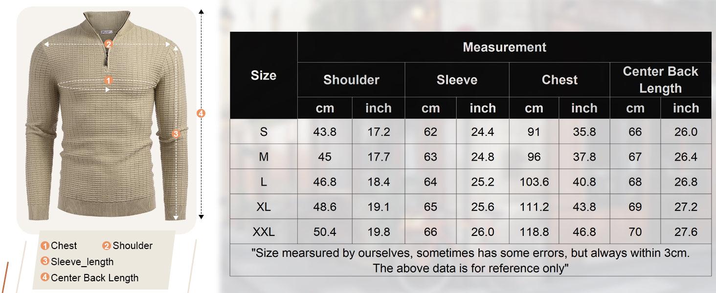 COOFANDY Men's Quarter Zip Sweaters Slim Fit Lightweight Cotton Knitted Casual Mock Neck Pullover Sweaters