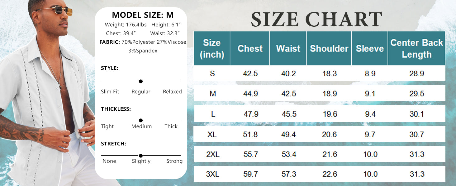 COOFANDY Men's Cuban Guayabera Shirt Casual Short Sleeve Button Down Shirts Summer Beach Shirts