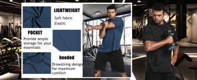 COOFANDY Men's Short Sleeve Hoodie Workout Gym Sweatshirt Muscle Fit Fashion Athletic Hoodies Pullover Cotton Hooded T-Shirts