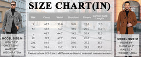 COOFANDY Men's Double Breasted Pea Coat Winter Overcoat Short Trench Coat Notched Collar