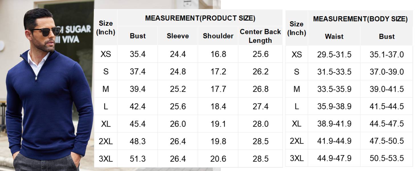 COOFANDY Men's Quarter Zip Up Sweaters Slim Fit Lightweight Mock Neck Pullover Casual Polo Sweaters