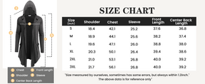 COOFANDY Men's Long Hooded Cardigan Shawl Collar Lightweight Open Front Drape Cape Overcoat with Pockets