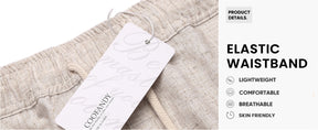 COOFANDY Men's Linen Shorts Casual Elastic Waist Drawstring Summer Beach Shorts