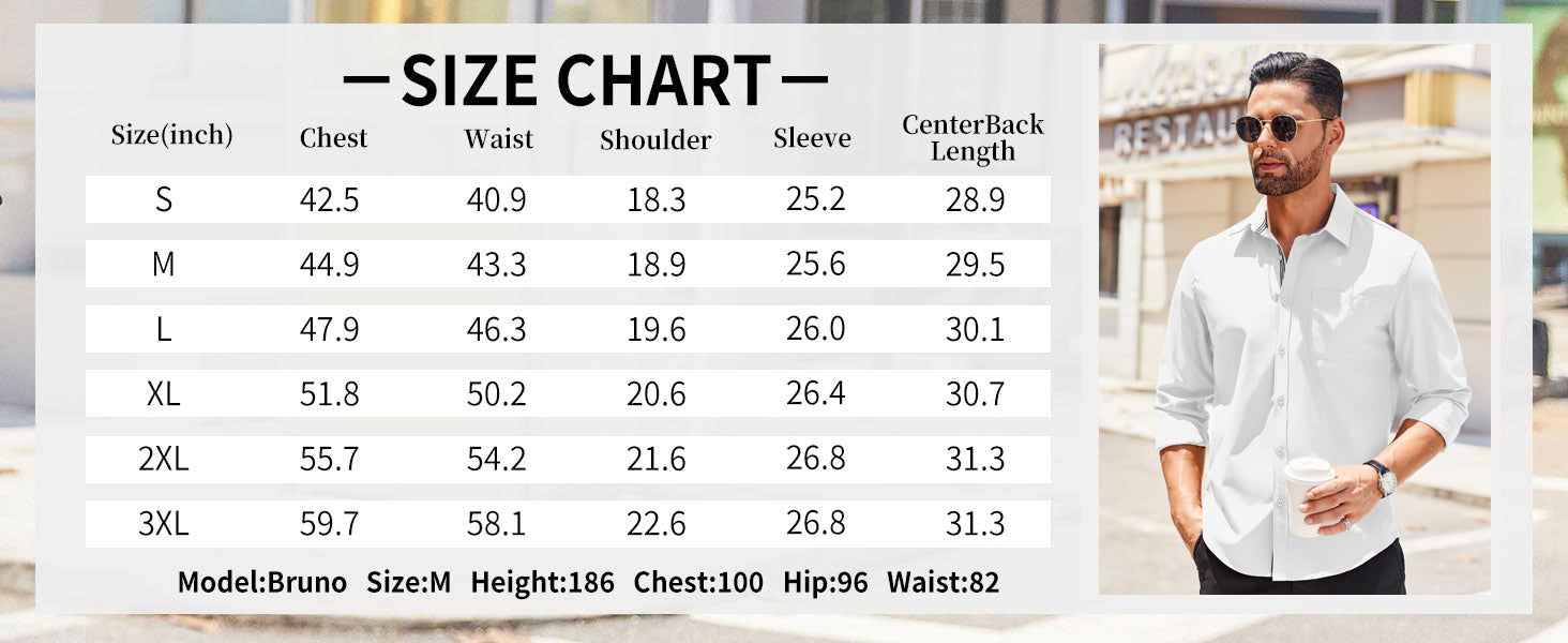 COOFANDY Men's Long Sleeve Casual Button Down Shirts Untucked Shirts for Men Regular Fit Dress Shirt