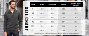 COOFANDY Mens Quarter Zip Pullover Mock Neck Sweatshirt Long Sleeve Sweater Polo Half Zip Pullover with Pocket