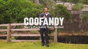 COOFANDY Mens Packable Rain Jacket Lightweight Waterproof Raincoat with Hood Outdoor Rain Gear Travel Hiking Cycling S-XXXL
