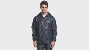 COOFANDY Mens Packable Rain Jacket Lightweight Waterproof Raincoat with Hood Outdoor Rain Gear Travel Hiking Cycling S-XXXL